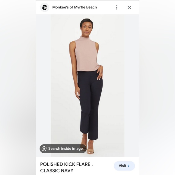 Spanx polished kick flare in classic navy - Picture 1 of 7